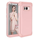 For Galaxy S8 + / G9550 Dropproof 3 in 1 No gap in the middle Silicone sleeve for mobile phone(Rose Gold)