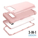 For Galaxy S8 + / G9550 Dropproof 3 in 1 No gap in the middle Silicone sleeve for mobile phone(Rose Gold)