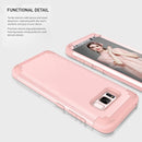 For Galaxy S8 + / G9550 Dropproof 3 in 1 No gap in the middle Silicone sleeve for mobile phone(Rose Gold)