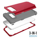 For Galaxy S8 + / G9550 Dropproof 3 in 1 No gap in the middle Silicone sleeve for mobile phone(Red)
