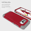 For Galaxy S8 + / G9550 Dropproof 3 in 1 No gap in the middle Silicone sleeve for mobile phone(Red)