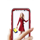 For Galaxy S8 + / G9550 Dropproof 3 in 1 No gap in the middle Silicone sleeve for mobile phone(Red)