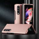 For Samsung Galaxy Z Fold3 5G Skin Feel Frosted Electroplating Foldable PC Protective Case (Rose Gold)