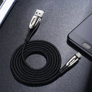 JOYROOM S-M411 Sharp Series 3A Micro USB Interface Charging + Transmission Nylon Braided Data Cable with Drop-shaped Indicator Light, Cable Length: 2m (Black)