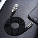 JOYROOM S-M411 Sharp Series 3A USB-C / Type-C Interface Charging + Transmission Nylon Braided Data Cable with Drop-shaped Indicator Light, Cable Length: 2m (Black)