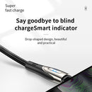 JOYROOM S-M411 Sharp Series 3A USB-C / Type-C Interface Charging + Transmission Nylon Braided Data Cable with Drop-shaped Indicator Light, Cable Length: 2m (Black)