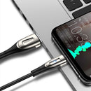 JOYROOM S-M411 Sharp Series 3A USB-C / Type-C Interface Charging + Transmission Nylon Braided Data Cable with Drop-shaped Indicator Light, Cable Length: 2m (Black)