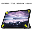 Custer Texture Horizontal Flip PU Leather Case for Galaxy Tab A 10.5 / T595 & T590, with Three-folding Holder & Sleep / Wake-up Function (Black)