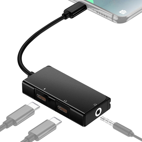 Nubia 3 In 1 Dual Type-C / USB-C + 3.5mm Docking Station for Red Magic 5G (Black)