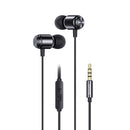 USAMS US-SJ548 EP-44 3.5mm Aluminum Alloy In-ear Wired Earphone with Central Control, Length: 1.2m (Black)