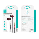 USAMS US-SJ548 EP-44 3.5mm Aluminum Alloy In-ear Wired Earphone with Central Control, Length: 1.2m (Black)