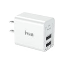 IVON AD36 12W 2.4A Dual USB Port Travel Charger, US Plug