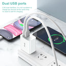 IVON AD36 12W 2.4A Dual USB Port Travel Charger, US Plug