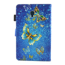 For Galaxy Tab A 8.0 / T380 & T385 Golden Butterflies Pattern Horizontal Flip Leather Case with Holder & Card Slots
