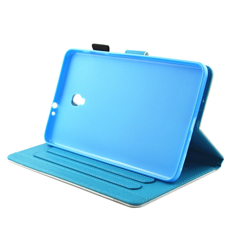 For Galaxy Tab A 8.0 / T380 & T385 Golden Butterflies Pattern Horizontal Flip Leather Case with Holder & Card Slots