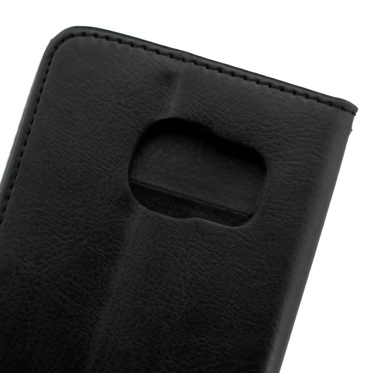 For Galaxy S7 Edge / G935 Crazy Horse Texture Horizontal Flip Magnetic Snap Leather Case with Adjustable Holder & Card Slots & Photo Frame & Wallet(Black)