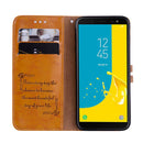 Business Style Oil Wax Texture Horizontal Flip Leather Case for Galaxy J6 (EU Version) (2018), with Holder & Card Slots & Wallet (Brown)