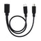 USB-C / Type-C Female to 2 x Micro USB Male Adapter Y Cable, Total Length: about 30cm