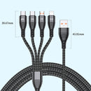 4 in 1 66W 6A USB to 8 Pin + Micro USB + Dual USB-C / Type-C Fast Charging Data Cable, Cable Length: 2m(Black)