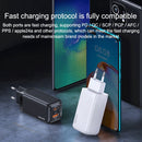USAMS US-CC153 T47 65W USB-A+USB-C / Type-C Dual Port Super Silicon Fast Charger, EU Plug (Black)