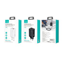 USAMS US-CC153 T47 65W USB-A+USB-C / Type-C Dual Port Super Silicon Fast Charger, EU Plug (Black)