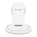 10W Smart Vertical Angel Wings Shape Mobile Phone Wireless Charger with Lighting Base