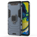 PC + TPU Shockproof Protective Case for Galaxy A80 / A90, with Magnetic Ring Holder (Navy Blue)