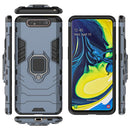 PC + TPU Shockproof Protective Case for Galaxy A80 / A90, with Magnetic Ring Holder (Navy Blue)