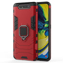 PC + TPU Shockproof Protective Case for Galaxy A80 / A90, with Magnetic Ring Holder (Red)
