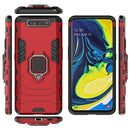 PC + TPU Shockproof Protective Case for Galaxy A80 / A90, with Magnetic Ring Holder (Red)