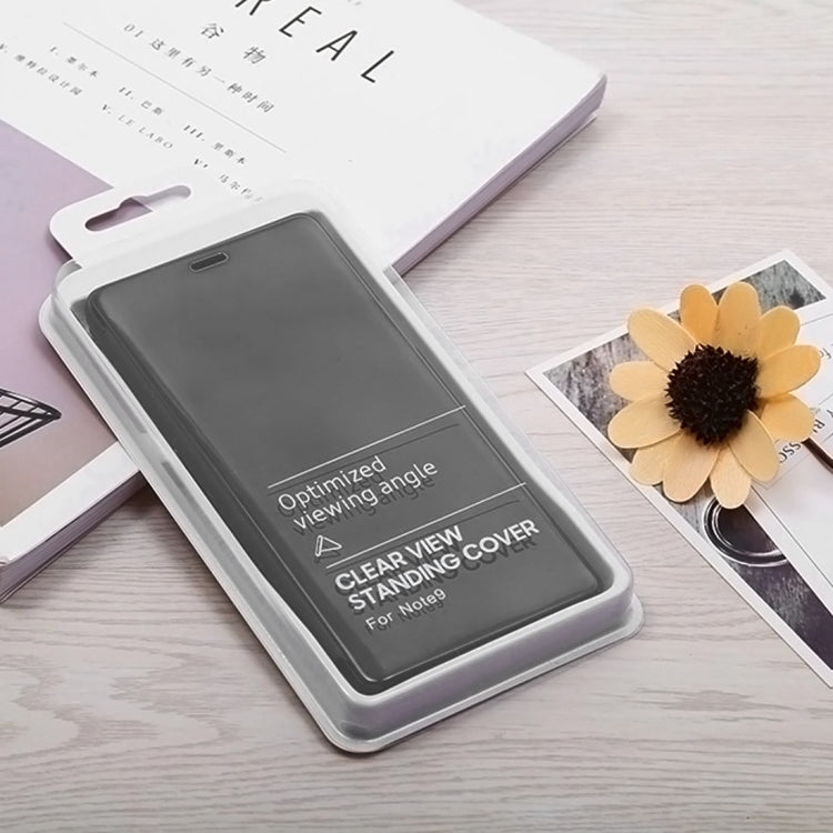 Mirror Clear View Horizontal Flip PU Leather Case for Galaxy Note 9 , with Holder(Black)