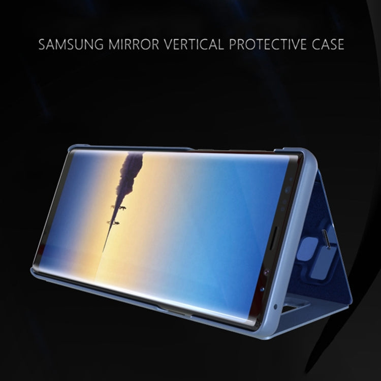 Mirror Clear View Horizontal Flip PU Leather Case for Galaxy Note 9 , with Holder(Black)