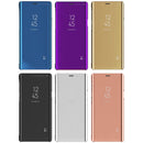 Mirror Clear View Horizontal Flip PU Leather Case for Galaxy Note 9 , with Holder(Blue)