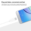Original Huawei CM33 Type-C Headset Wire Control In-Ear Earphone with Mic, For Huawei P20 Series, Mate 10 Series(White)