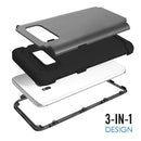 For Galaxy S8 Dropproof 3 in 1 No gap in the middle Silicone sleeve for mobile phone(Black)