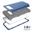 For Galaxy S8 Dropproof 3 in 1 No gap in the middle Silicone sleeve for mobile phone(Dark Blue)