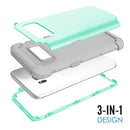 For Galaxy S8 Dropproof 3 in 1 No gap in the middle Silicone sleeve for mobile phone(Green)