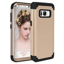 For Galaxy S8 Dropproof 3 in 1 No gap in the middle Silicone sleeve for mobile phone(Gold)