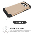 For Galaxy S8 Dropproof 3 in 1 No gap in the middle Silicone sleeve for mobile phone(Gold)