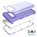 For Galaxy S8 Dropproof 3 in 1 No gap in the middle Silicone sleeve for mobile phone(Purple)