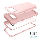 For Galaxy S8 Dropproof 3 in 1 No gap in the middle Silicone sleeve for mobile phone(Rose Gold)