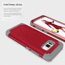 For Galaxy S8 Dropproof 3 in 1 No gap in the middle Silicone sleeve for mobile phone(Red)
