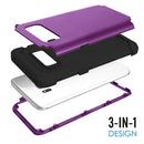 For Galaxy S8 Dropproof 3 in 1 No gap in the middle Silicone sleeve for mobile phone(Brown)