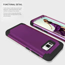 For Galaxy S8 Dropproof 3 in 1 No gap in the middle Silicone sleeve for mobile phone(Brown)