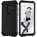 For Galaxy S9+ Dropproof 3 in 1 No Gap in the Middle Silicone Sleeve Protective Case(Black)