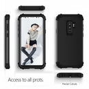 For Galaxy S9+ Dropproof 3 in 1 No Gap in the Middle Silicone Sleeve Protective Case(Black)