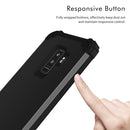 For Galaxy S9+ Dropproof 3 in 1 No Gap in the Middle Silicone Sleeve Protective Case(Black)