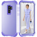 For Galaxy S9+ Dropproof 3 in 1 No Gap in the Middle Silicone Sleeve Protective Case(Light Purple)