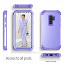 For Galaxy S9+ Dropproof 3 in 1 No Gap in the Middle Silicone Sleeve Protective Case(Light Purple)