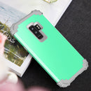 For Galaxy S9+ Dropproof 3 in 1 No Gap in the Middle Silicone Sleeve Protective Case(Mint Green)